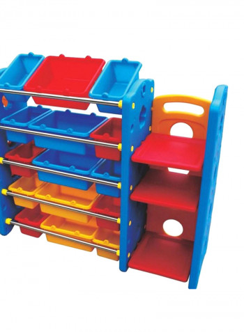 Stationery Organizing Shelf With Container And Basket Ball Set 196x40x105centimeter
