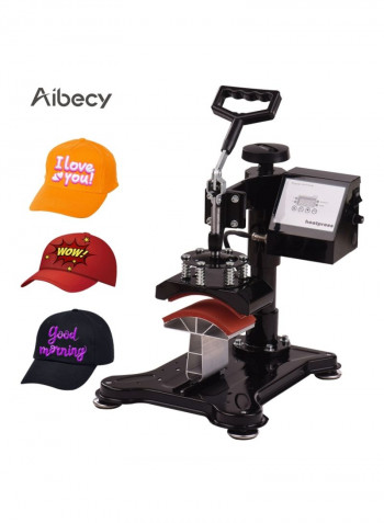 Swing Away Combo Digital Hat Cap Heat Press Thermal Transfer Machine Black