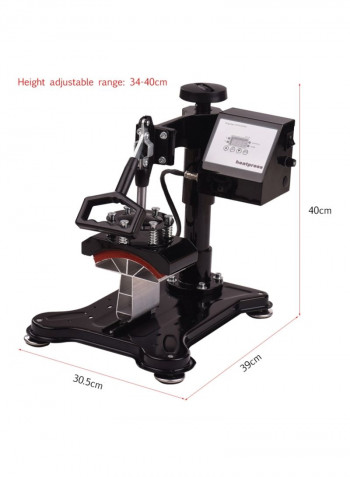 Swing Away Combo Digital Hat Cap Heat Press Thermal Transfer Machine Black