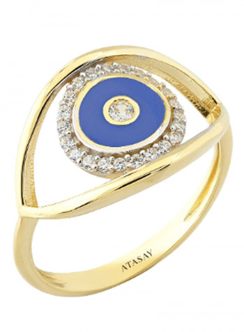 18K White Sapphire Gold Seemeye Ring