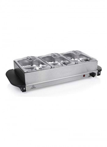 Stainless Steel Buffet Warmer Grey/Clear