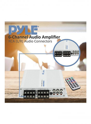 6-Channel Audio Marine Amplifier PFMRA650BW White/Black