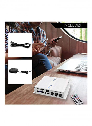6-Channel Audio Marine Amplifier PFMRA650BW White/Black