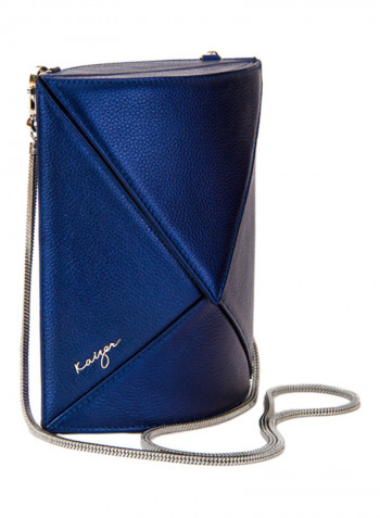 Cosset Genuine Leather Crossbody Bag Blue