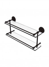 Monte Carlo Collection Double Gallery Rail Glass Shelf Clear/Black 22inch