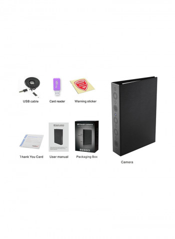 HD Spy Book Camera With PIR Motion Detection Recording