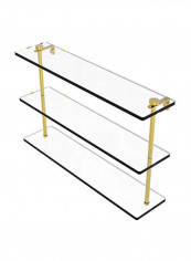 Triple Tiered Glass Shelf Clear/Gold 22inch reviews Triple Tiered Glass Shelf Clear/Gold 22inch