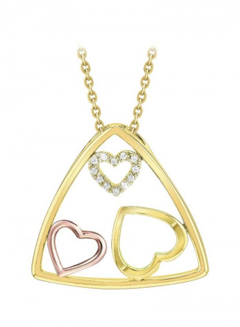 18 Karat Gold Necklace With Diamond Heart Pendant