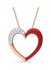 18 Karat Rose Gold 0.12 Carat Heart Diamond Pendant
