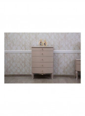 Decorative Peachtree Chest with 5 Drawer Beige