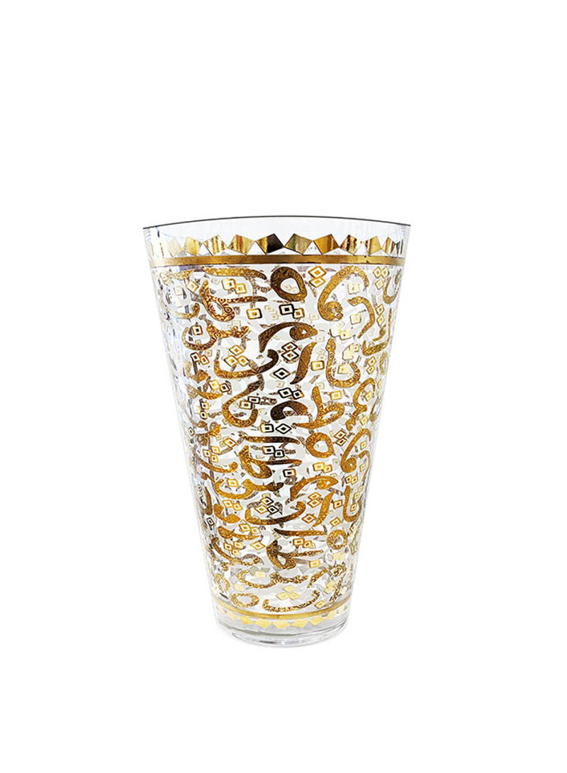 Arabic Calligraphy Maxi Conico Tapered Vase Clear 40cm