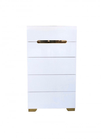 Andes 5 Drawer Chest White 41x110x59.6cm