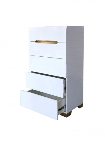 Andes 5 Drawer Chest White 41x110x59.6cm