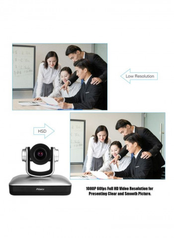 Full HD Video Conference Cam With Accessories 21.4x17.2x13.6centimeter Silver/Black