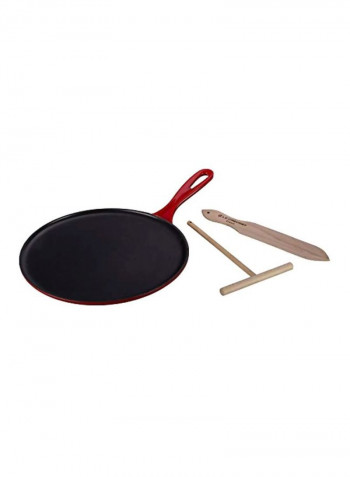 Enameled Cast Iron Crepe Pan Cerise 10.67x15x2.5inch