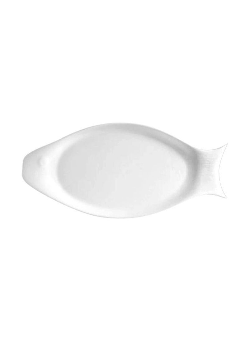 12-Piece Fish Designed Platter Set White 12.25x0.87x6inch