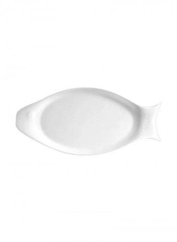 12-Piece Fish Designed Platter Set White 12.25x0.87x6inch