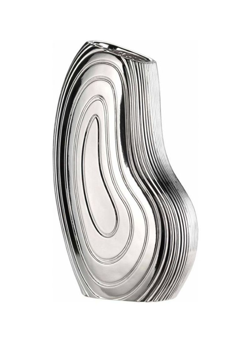 Pebble Decorative Resin Vase Silver 33x38x12centimeter