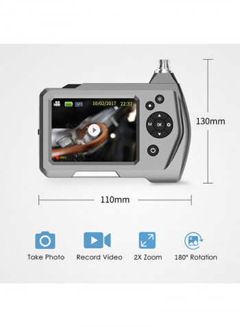 Industrial Endoscope Borescope Micro Inspection Camera Digital Endoscope HD 3.5inch Borescope Camera with LED Light Semi-Rigid Flexible Pipe Rechargeable 2600 Mah Battery 29.5 x  24.5 x 7.0cm black
