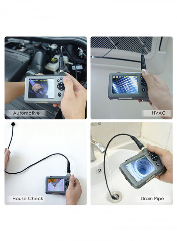 Industrial Endoscope Borescope Micro Inspection Camera Digital Endoscope HD 3.5inch Borescope Camera with LED Light Semi-Rigid Flexible Pipe Rechargeable 2600 Mah Battery 29.5 x  24.5 x 7.0cm black