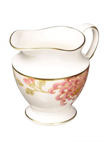 Marchesa Painted Camellia Creamer Pot White/Gold/Blue 8ounce