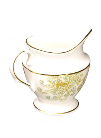 Marchesa Painted Camellia Creamer Pot White/Gold/Blue 8ounce