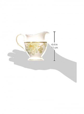 Marchesa Painted Camellia Creamer Pot White/Gold/Blue 8ounce