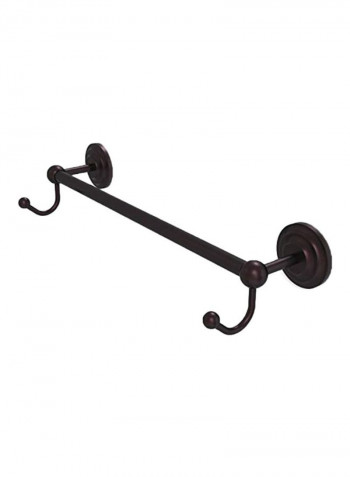 Que New Collection Integrated Hooks Towel Bar Brown 24inch