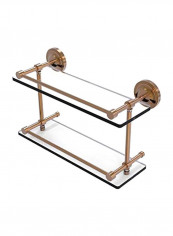 2-Tier Wall Mounted Glass Shelf Gold/Clear 16x5x8inch