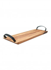 Serving Board With Leather Handles Beige/Black 8.5 x 22.5 x 2.8inch reviews Serving Board With Leather Handles Beige/Black 8.5 x 22.5 x 2.8inch