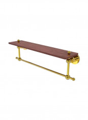 Towel Bar With Wooden Shelf Brown/Gold 22inch reviews Towel Bar With Wooden Shelf Brown/Gold 22inch