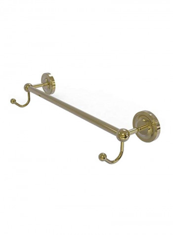 Prestige Regal Collection Integrated Hooks Towel Bar Unlacquered Brass 30inch