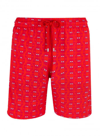 Okorise Crabs Printed Swim Shorts Medicis Red/White