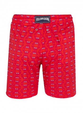 Okorise Crabs Printed Swim Shorts Medicis Red/White