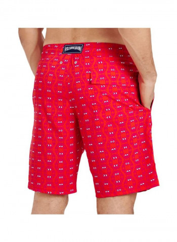 Okorise Crabs Printed Swim Shorts Medicis Red/White