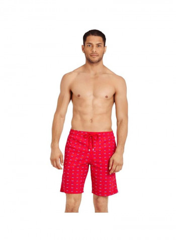 Okorise Crabs Printed Swim Shorts Medicis Red/White
