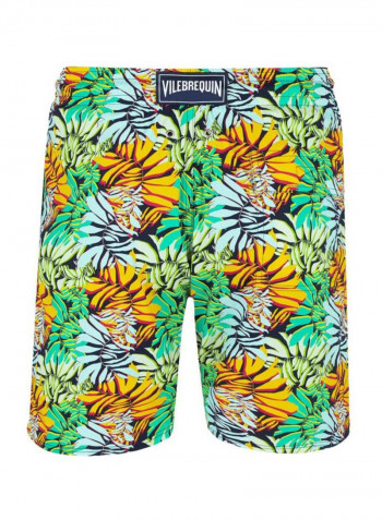 Okorise Jungle Printed Swim Shorts Midnight Blue