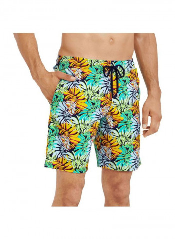 Okorise Jungle Printed Swim Shorts Midnight Blue