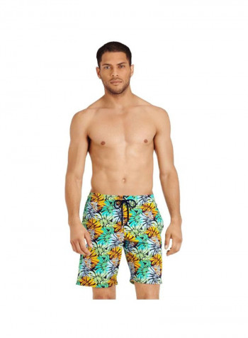 Okorise Jungle Printed Swim Shorts Midnight Blue