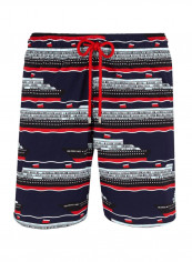 Okorise Printed Swim Shorts Midnight Blue/Grey/Red