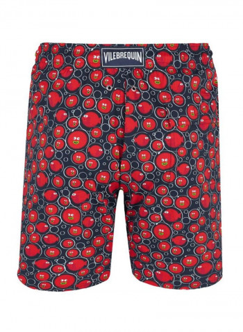 Okorise Printed Swim Shorts Navy Blue/Red
