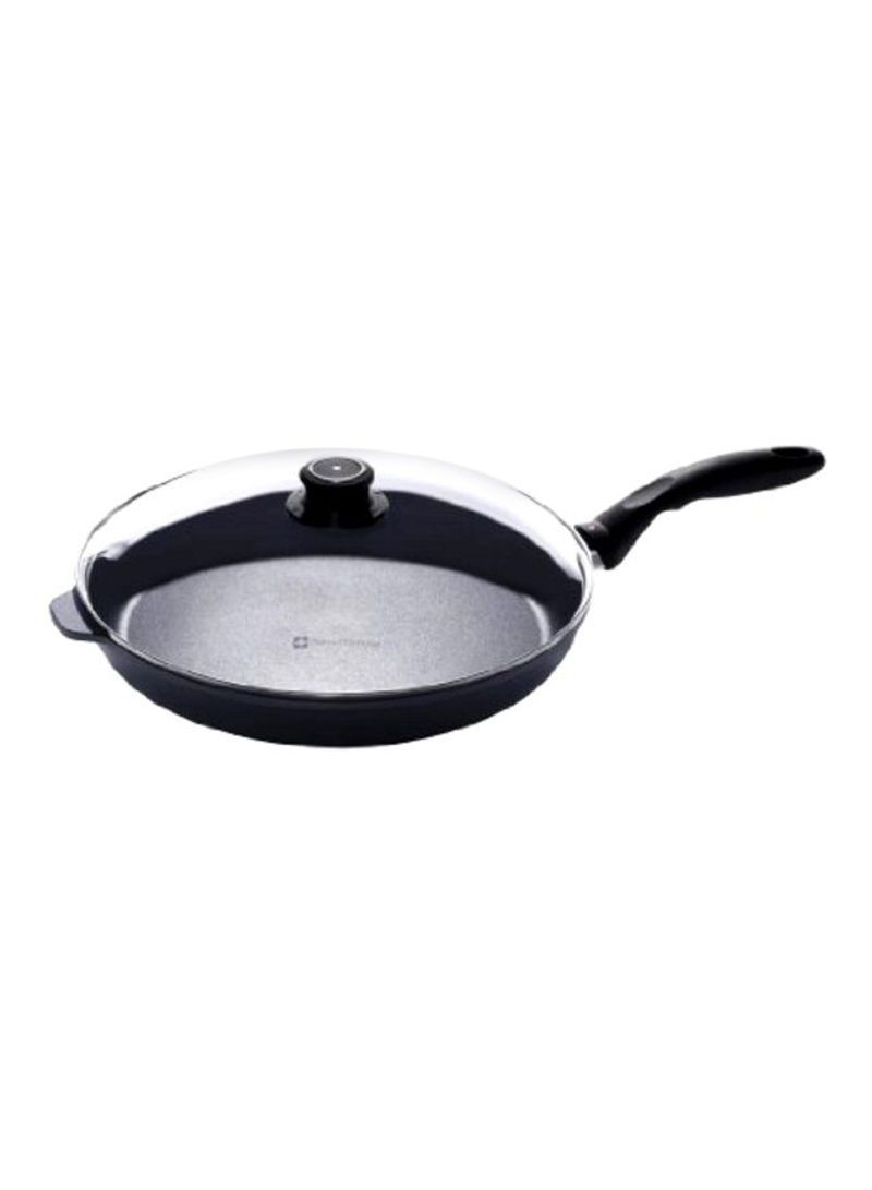 Nonstick Fry Pan With Lid Black/Clear 12.5inch