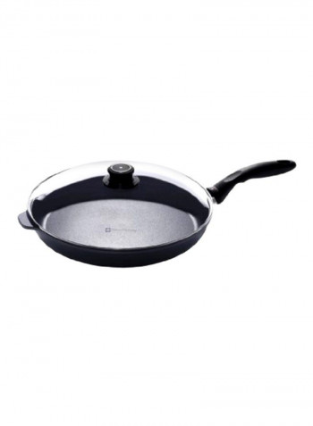 Nonstick Fry Pan With Lid Black/Clear 12.5inch