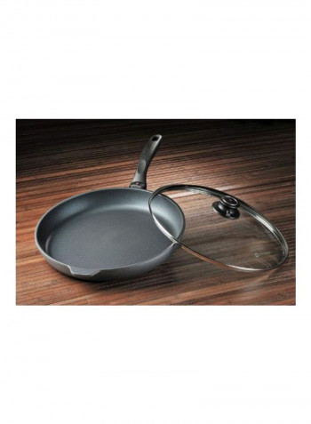 Nonstick Fry Pan With Lid Black/Clear 12.5inch
