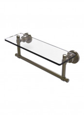 Glass Shelf With Integrated Towel Holder Clear/Silver 18x5x4inch