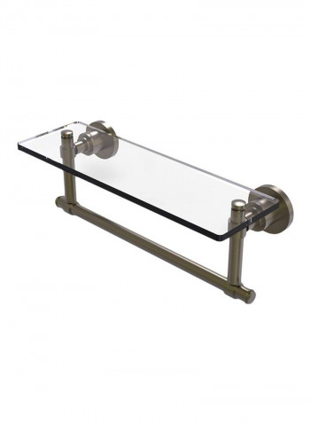 Glass Shelf With Integrated Towel Holder Clear/Silver 18x5x4inch