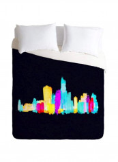 Robert Farkas Colour City Duvet Cover Polyester Black/Yellow/Blue King