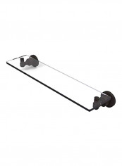 Washing Square Collection Vanity Beveled Edges Glass Shelf Clear/Black 22inch