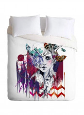 Matt Leyen Quill Printed Duvet Cover Polyester Grey/Black/White King