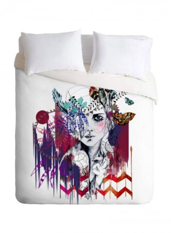 Matt Leyen Quill Printed Duvet Cover Polyester Grey/Black/White King